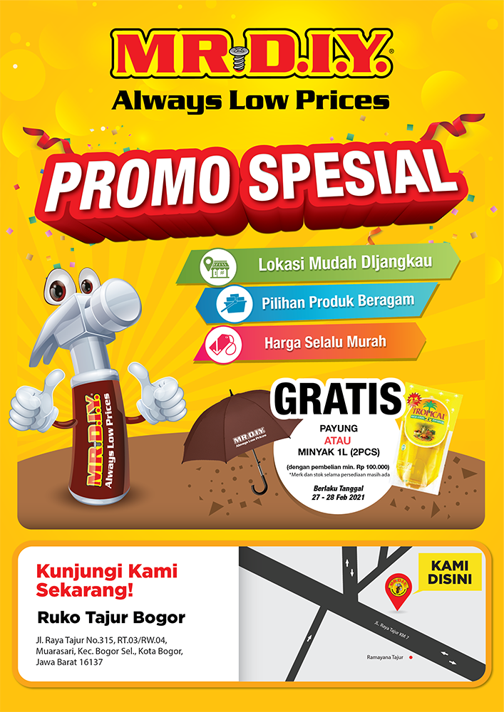 Promo Spesial MR.DIY Ruko Tajur Bogor | MR.DIY Indonesia