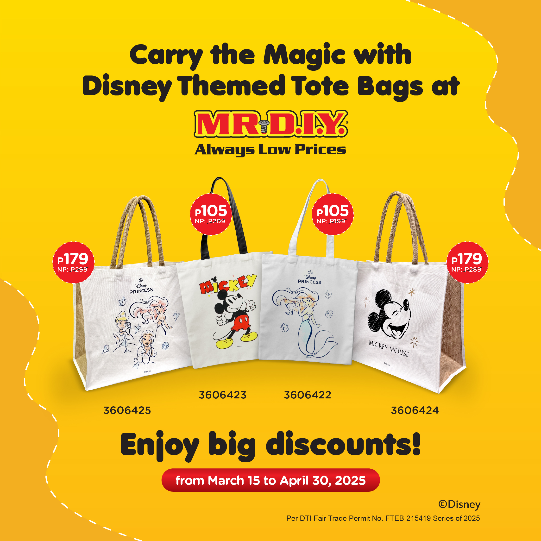 Disney Tote Bags | Bricolage Philippines Inc. | MR.DIY